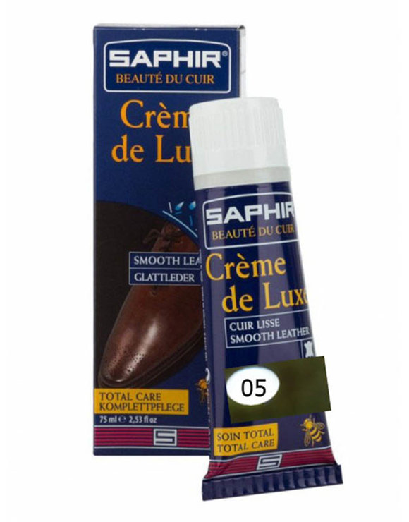 САПФИР Крем для кожи 75мл Creme de Luxe (туба с губкой) т-коричневый (dark brown)