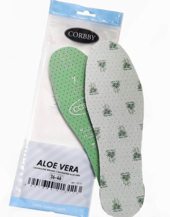 CORBBY Стельки р.36/46 ALOE VERA х/б ткань на латексе с экстратом алоэ