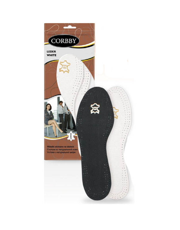 CORBBY Стельки Leder black р.37/38 натуральная кожа с углем