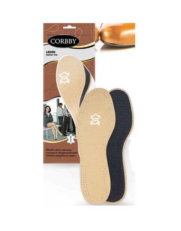 CORBBY Стельки Leder latex р.35/36 натуральная кожа с углем