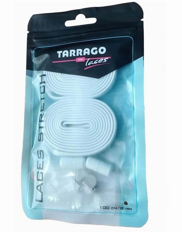 TARRAGO Шнурки 100см эластичные, регулируемые Белые