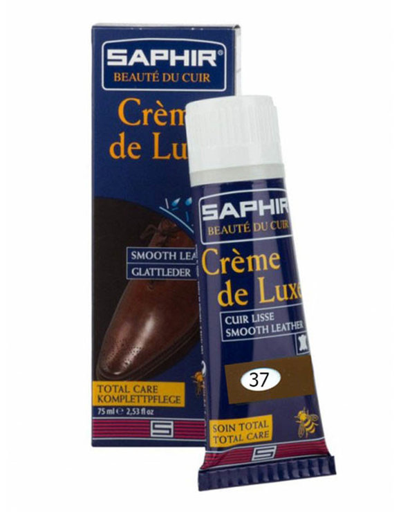 САПФИР Крем для кожи 75мл Creme de Luxe (туба с губкой) ср-коричневый(med. brown)
