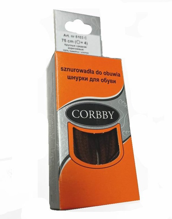 CORBBY Шнурки 75см круглые средние Коричневые