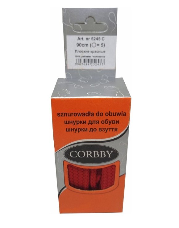 CORBBY Шнурки 90см плоские Красные