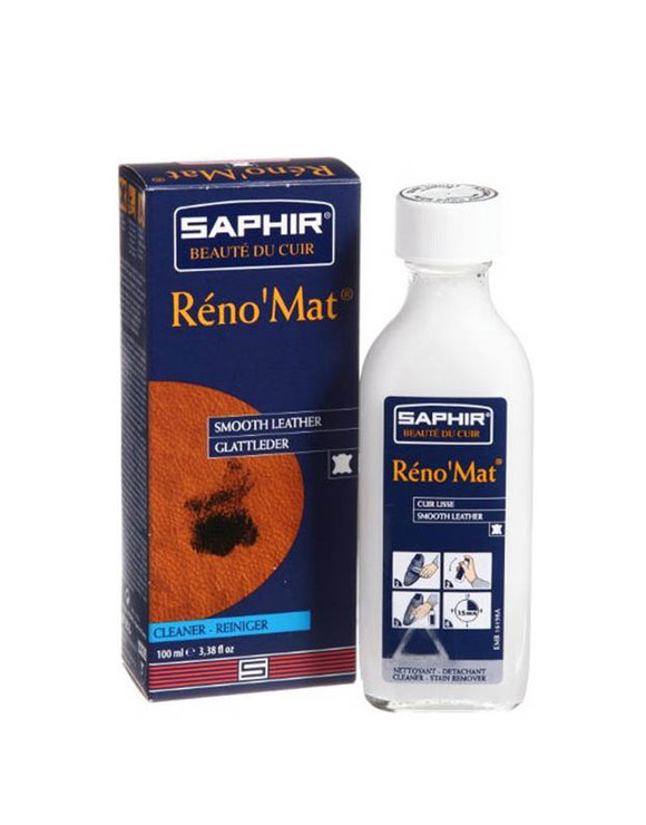 САПФИР Очиститель 100мл Reno Mat для чистки изделий из гладких кож.