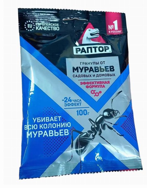 РАПТОР Гранулы 100гр от муравьев от садовый и домовых (5/25)