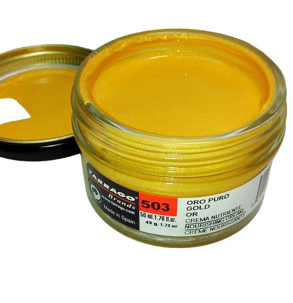 TARRAGO Крем для кожи 50мл золото металлик (ст.банка) Shoe Cream