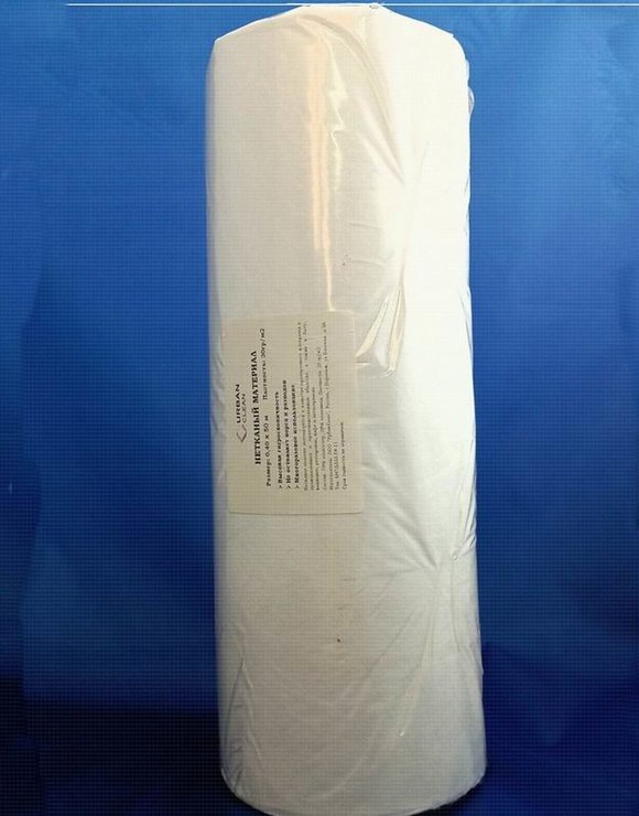 Нетканый рулон 50м, шир 40см, плотность 30г*м2 белое (альтернатива вафельному полотну)