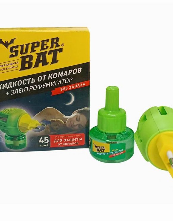 SuperBAT Комплект фумигатор+жидкость 45ночей  от комаров (24)