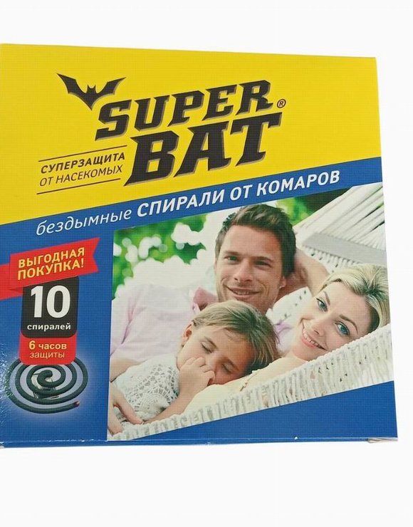 SuperBAT Спирали 10шт от комаров бездымные Черные (60)