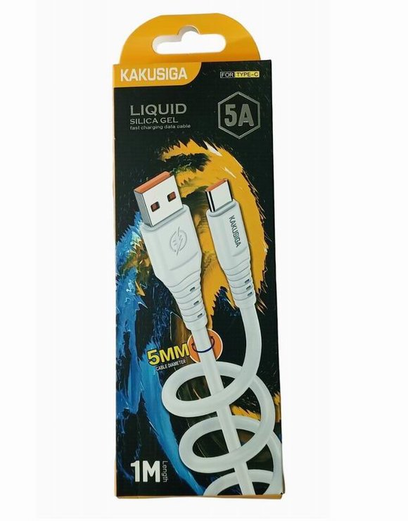 Кабель USB-Type-C дл-1м, 5А, Белый KAKUSIGA