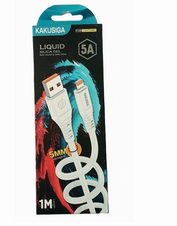 Кабель USB-Lightning дл-1м, 5А Белый KAKUSIGA