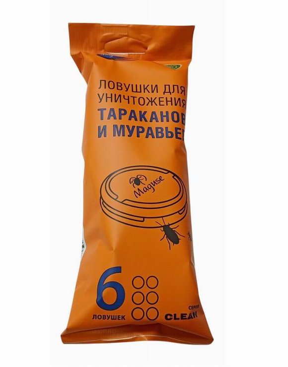 Maguse Ловушка 6шт для уничтожения тараканов и муравьев Clean Без скидок