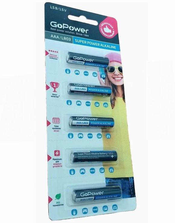 LR-03 GoPover бл-5 Alkaline (100)