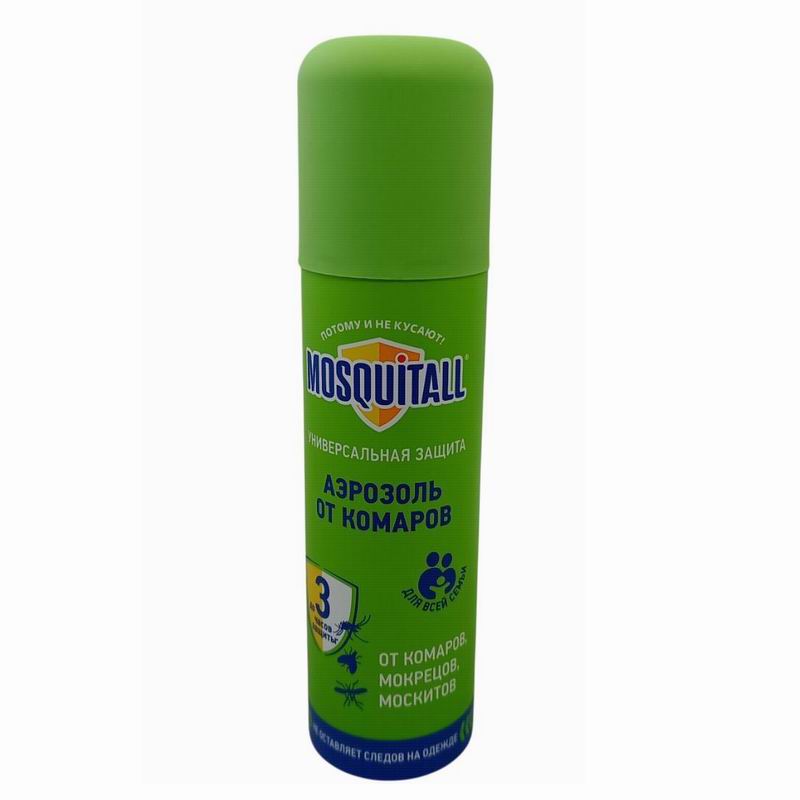 MOSQUITALL Аэрозоль 150мл (109гр) от комаров Универсальная защита (12)