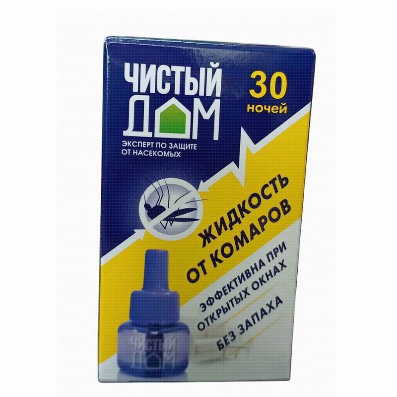 ЧИСТЫЙ ДОМ Жидкость от комаров 30ночей без запаха (80)