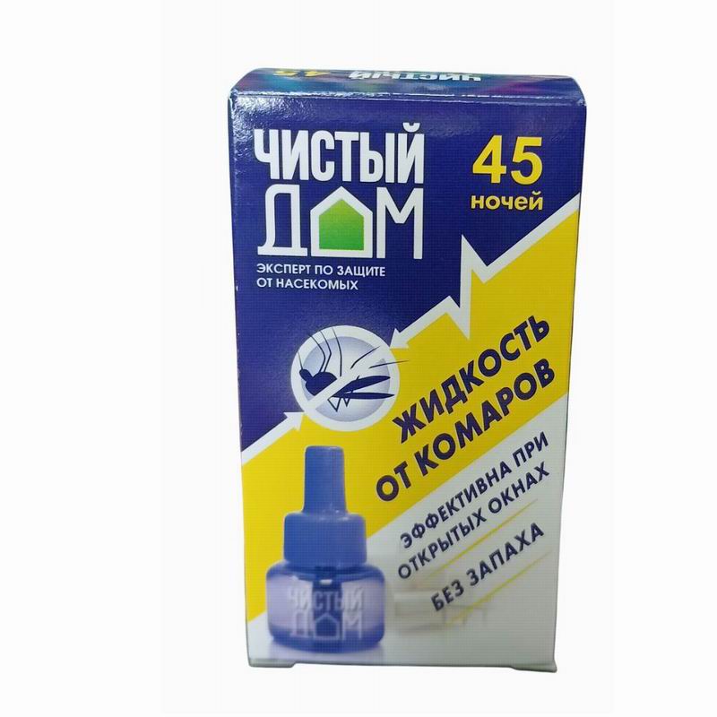 ЧИСТЫЙ ДОМ Жидкость от комаров 45ночей без запаха (80)