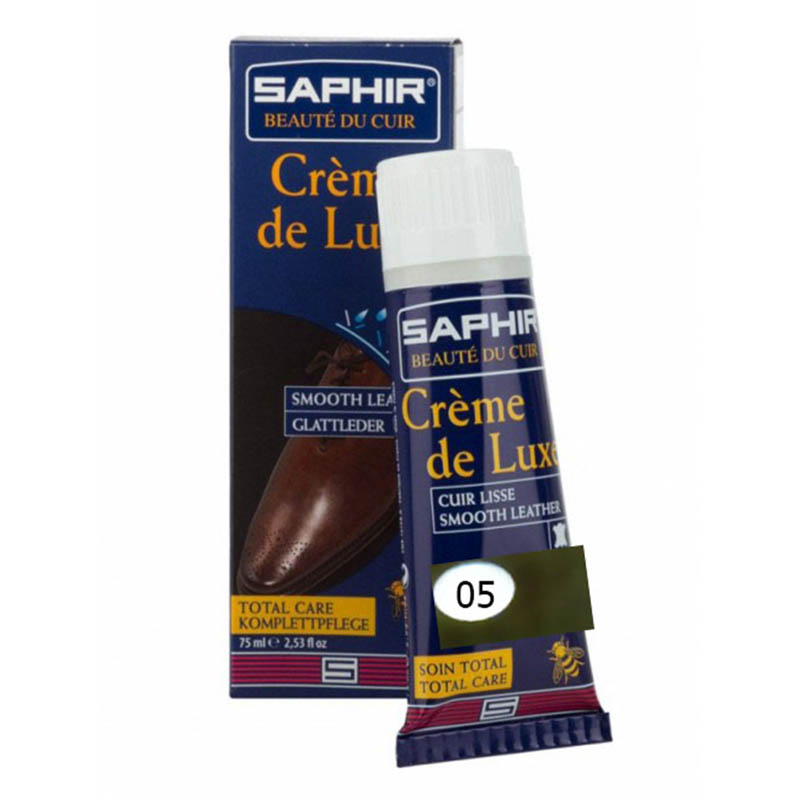 САПФИР Крем для кожи 75мл Creme de Luxe (туба с губкой) т-коричневый (dark brown)