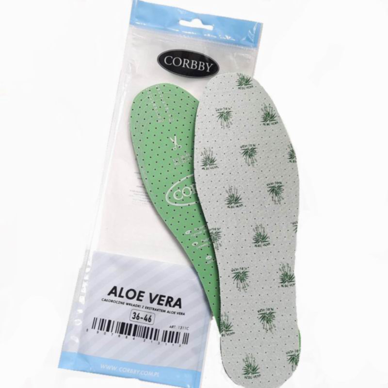CORBBY Стельки р.36/46  Ткань х/б на латексе с экстратом алоэ ALOE VERA
