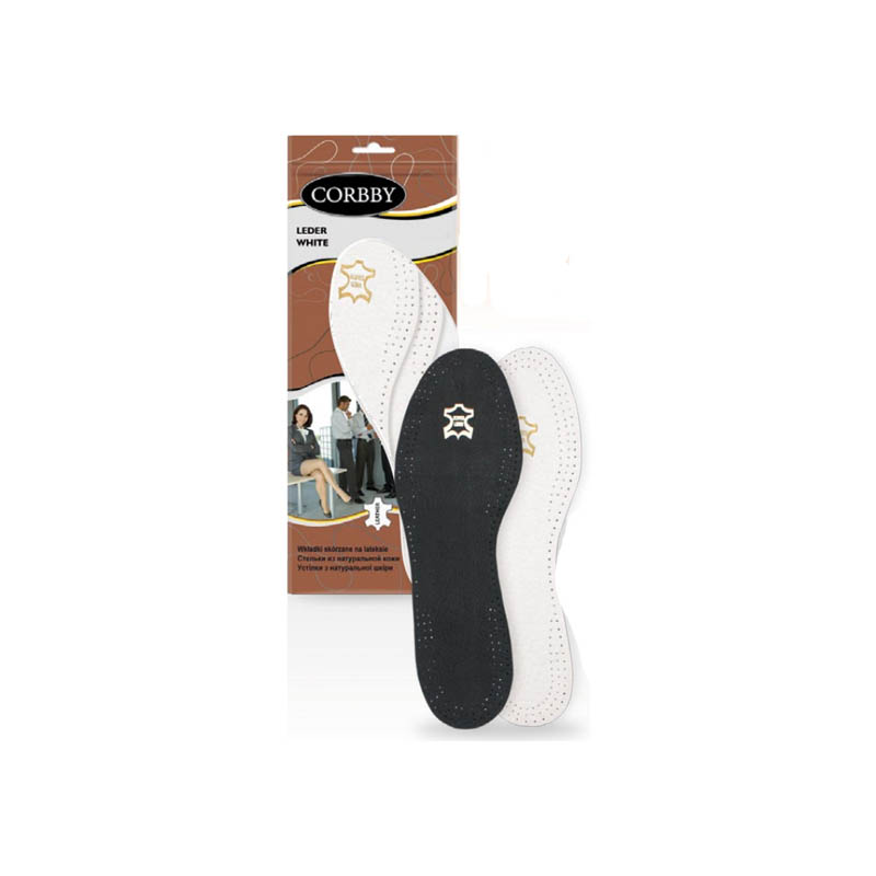 CORBBY Стельки Leder black р.35/36 натуральная кожа с углем