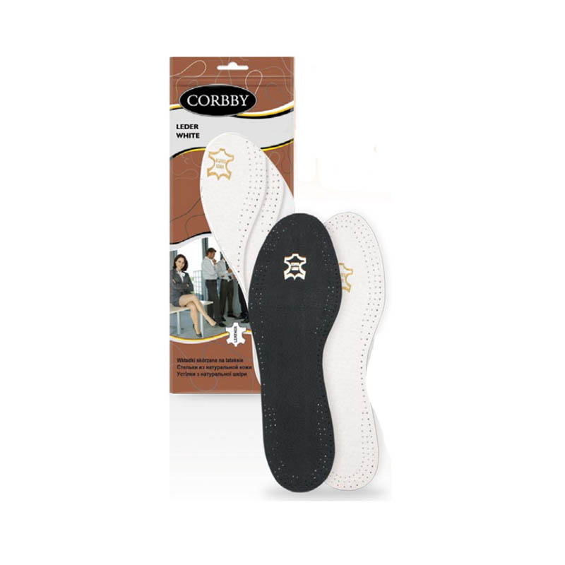 CORBBY Стельки Leder black р.43/44 натуральная кожа с углем