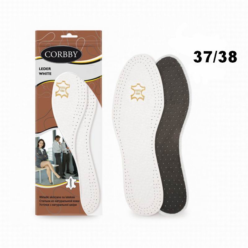 CORBBY Стельки Leder white р.37/38 натуральная кожа с углем