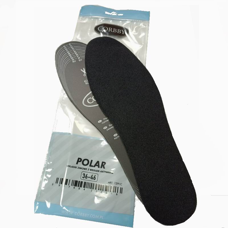 CORBBY Стельки р.36/46 Флисовые на латексе с углем POLAR