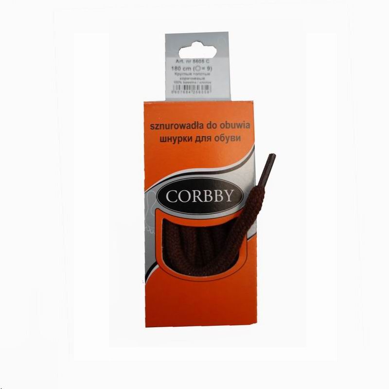 CORBBY Шнурки 180см круглые толстые Коричневые
