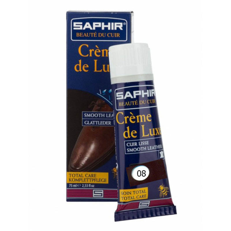 САПФИР Крем для кожи 75мл Creme de Luxe (туба с губкой) бордовый (bordeaux)