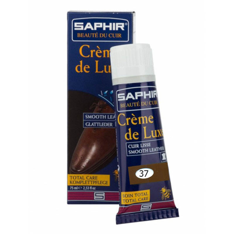 САПФИР Крем для кожи 75мл Creme de Luxe (туба с губкой) ср-коричневый(med. brown)