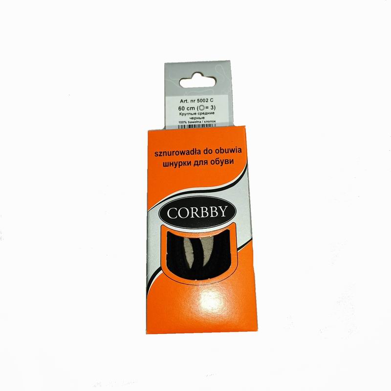 CORBBY Шнурки 60см круглые средние Черные