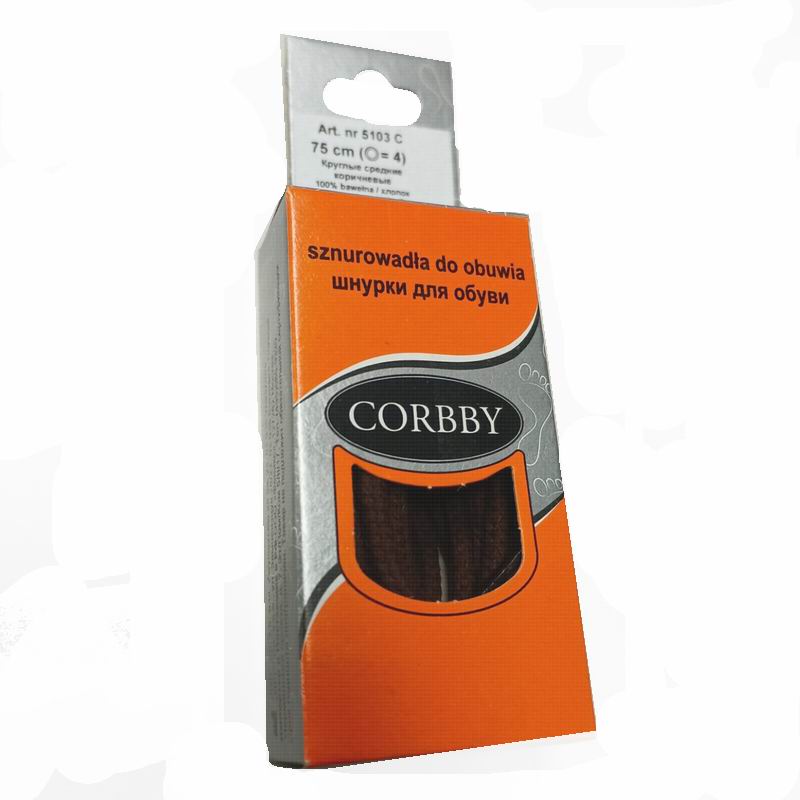 CORBBY Шнурки 75см круглые средние Коричневые