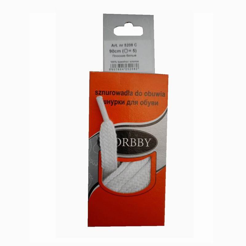 CORBBY Шнурки 90см плоские Белые