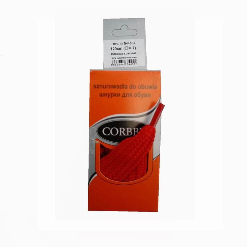 CORBBY Шнурки 120см плоские Красные Без скидок