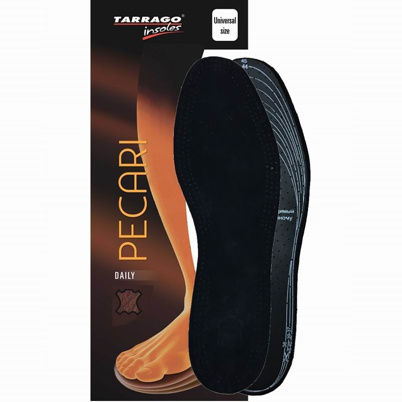 TARRAGO Стельки р.36/46 Натуральная кожа на латексе Черные PECARI