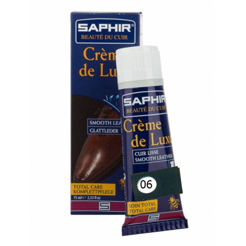САПФИР Крем для кожи 75мл Creme de Luxe (туба с губкой) темно-синий (navy blue)