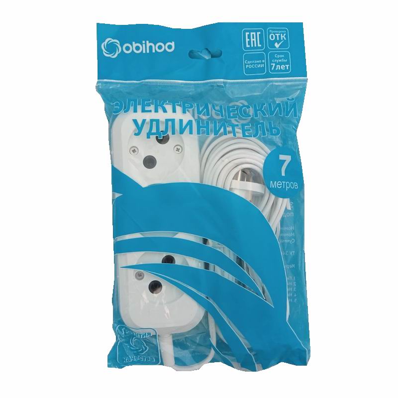 Удлинитель сетевой 7м* 3гн OBIHOD (50)