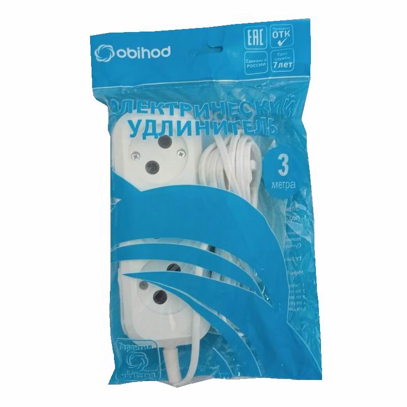 Удлинитель сетевой 3м* 3гн OBIHOD (60)