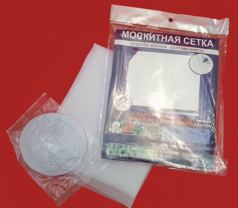 Сетка для окон 1,5*1,5м с самоклеящейся лентой, белая (10) Без скидок