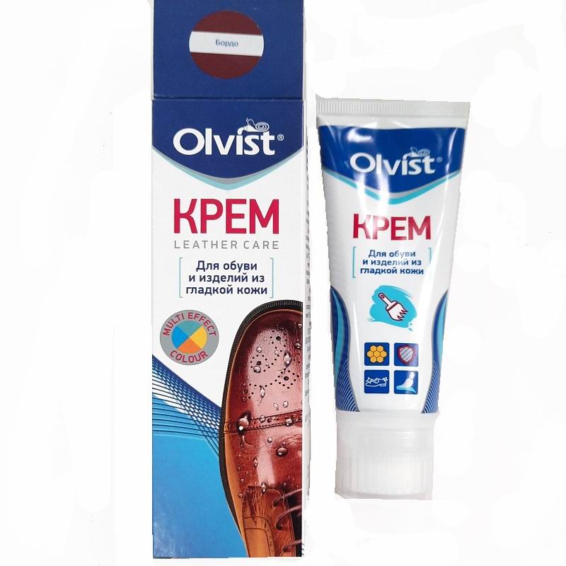 OLVIST Крем для кожи 75мл (туба с губкой) бордо (12)