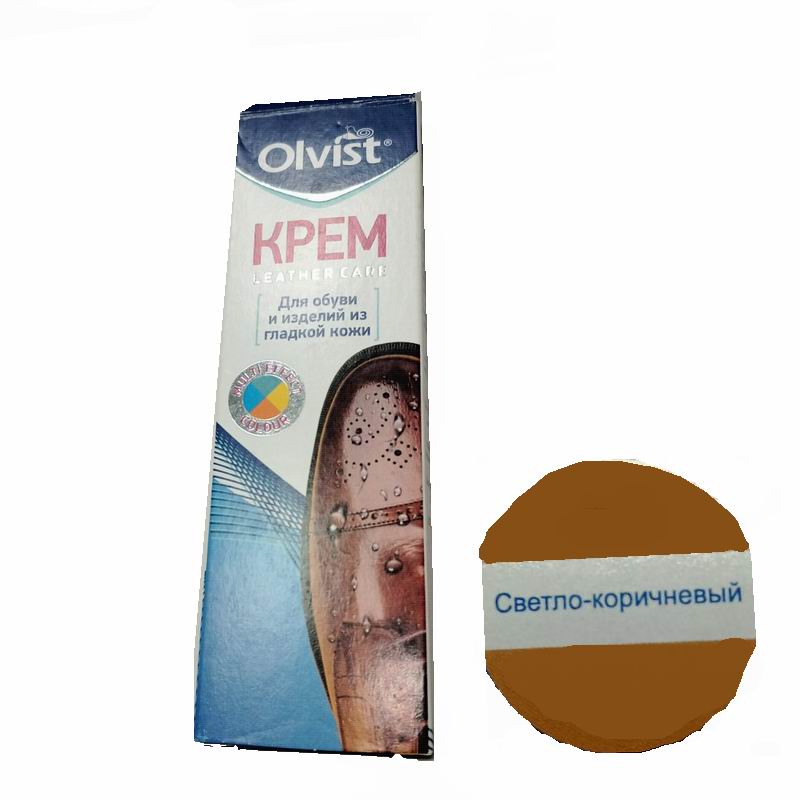 OLVIST Крем для кожи 75мл (туба с губкой) светло-коричневый (12)