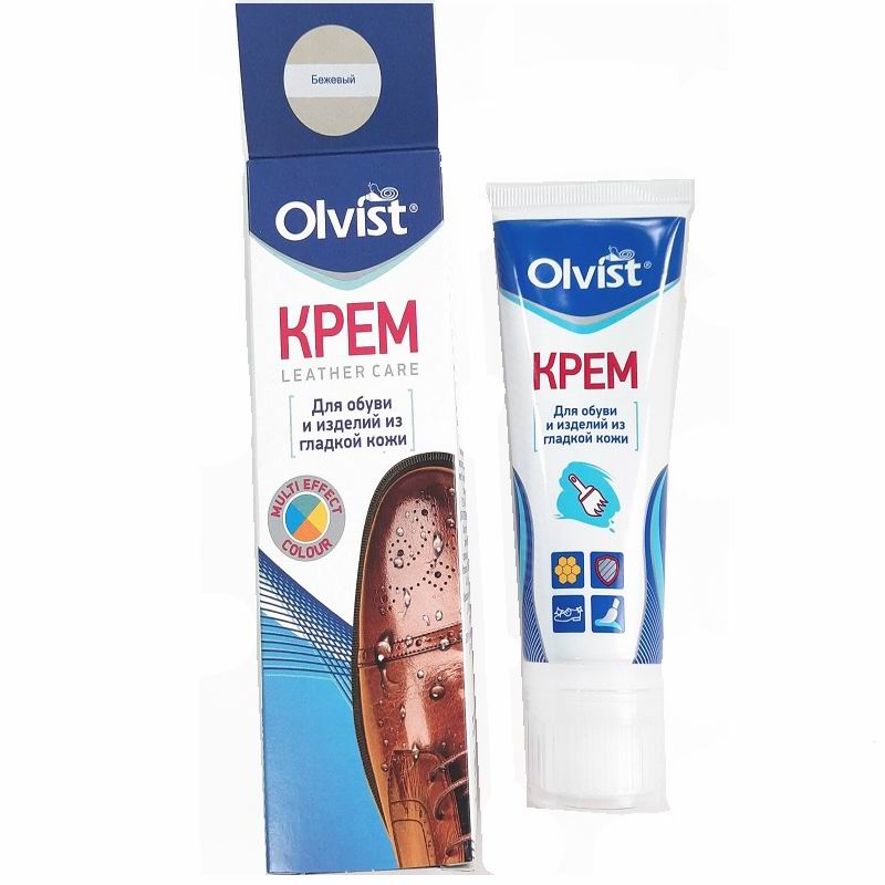 OLVIST Крем для кожи 75мл (туба с губкой) бежевый (12)