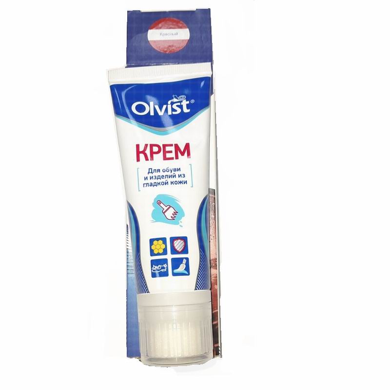 OLVIST Крем для кожи 75мл (туба с губкой) красный (12)