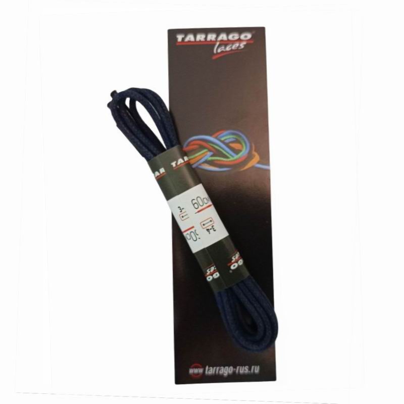 TARRAGO Шнурки 60см круглые тонкие  с пропиткой Темно-Синие