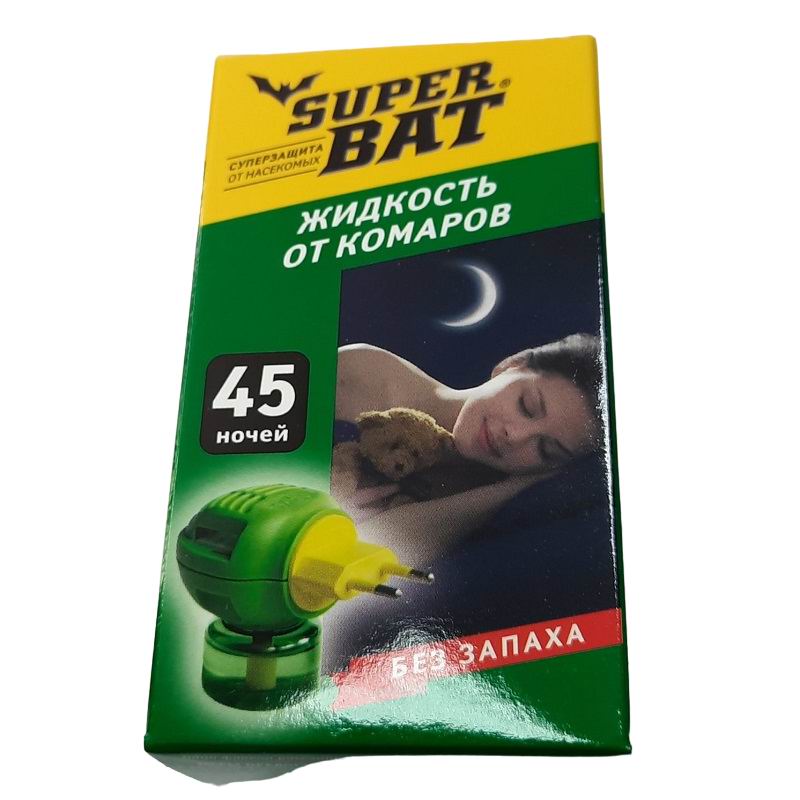 SuperBAT Жидкость 45ночей от комаров без запаха (24)