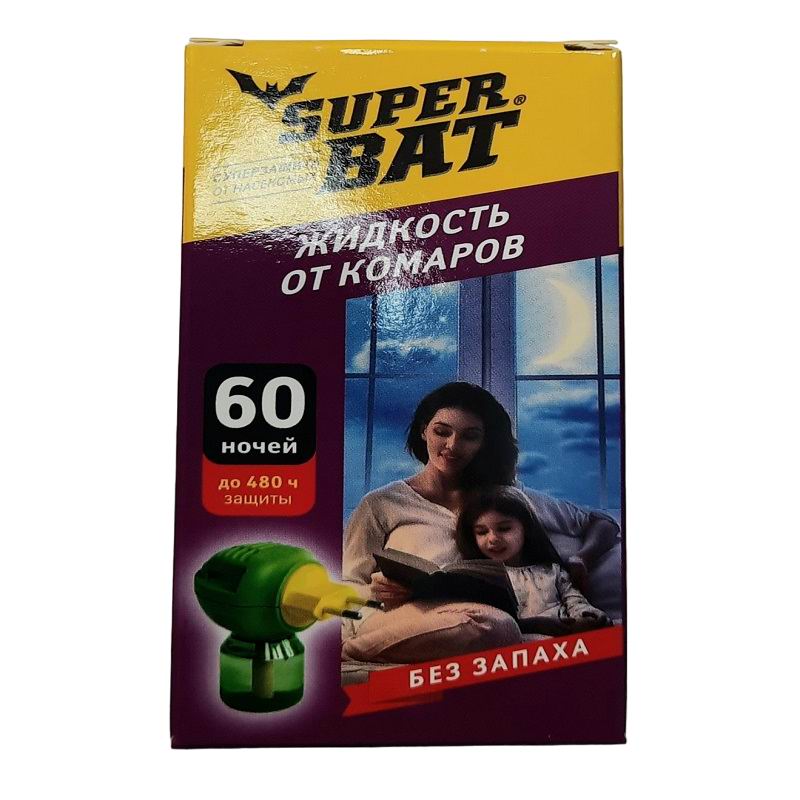 SuperBAT Жидкость 60ночей от комаров без запаха (24)