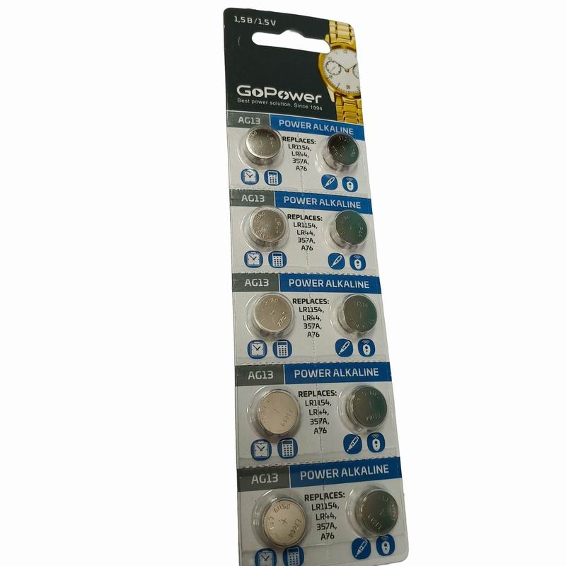 AG13 GoPover BL-10 LR-1154. LR-44. 357А. 1.5V Alkaline
