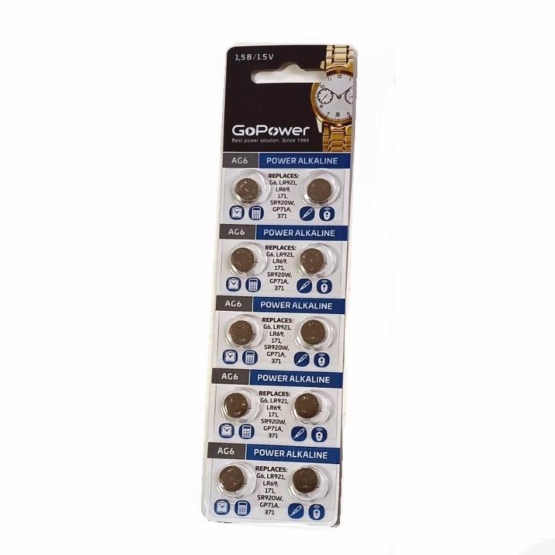 AG06 GoPower BL-10 LR-921. LR-69. 371А. 1.5V Alkaline