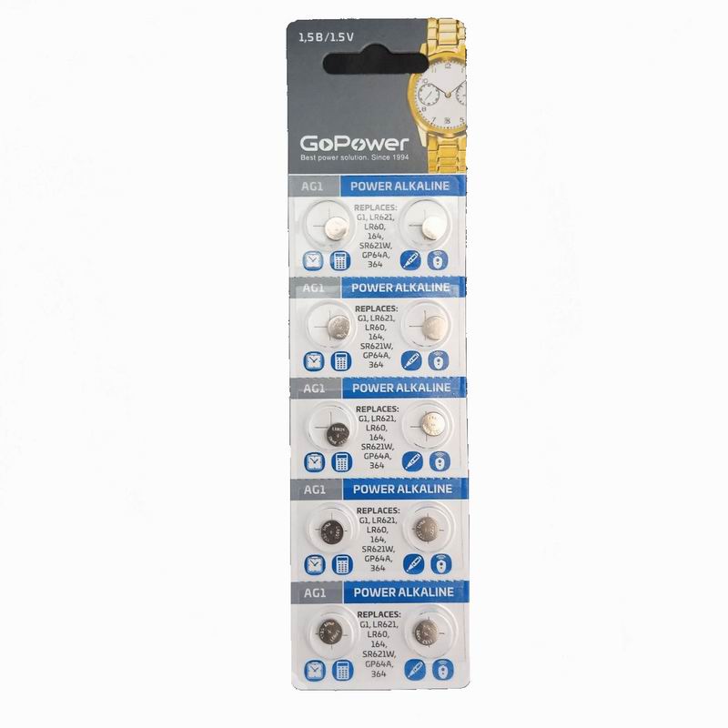 AG01 GoPower BL-10 LR-621. LR60. 364А. 1.5V Alkaline