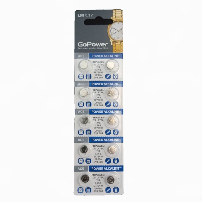 AG05 GoPower BL-10 LR754. LR48. 393. 1.5V Alkaline